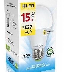 Светодиодная лампа SMARTBUY A60-15W/6000/E27 (10)                             артикуль: 10/1120180
