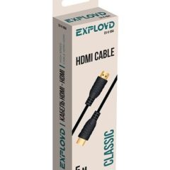 Кабель EXPLOYD EX-K-994 Кабель HDMI-HDMI V1.4 5М круглый чёрный                             артикуль: 1/1249050